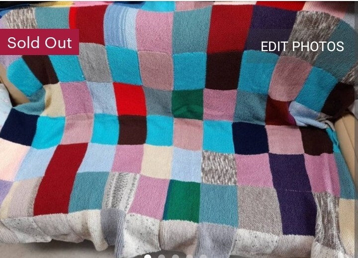 £10 PER KILO WHOLESALE BLANKETS HAND KNITTED CROCHET STYLE ETSY RESALE