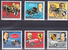 W CENTRAL AFRICA 0588-593 GREAT AUTOMOBILES BUILDERS PERFORATED SET