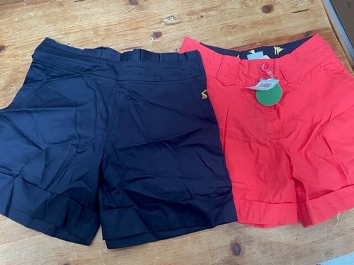 JOULES 2 x Pairs Janet Shorts - Sz 8 Red & Navy or Red & red RRP £68 FreeUKP&P - Picture 2 of 5