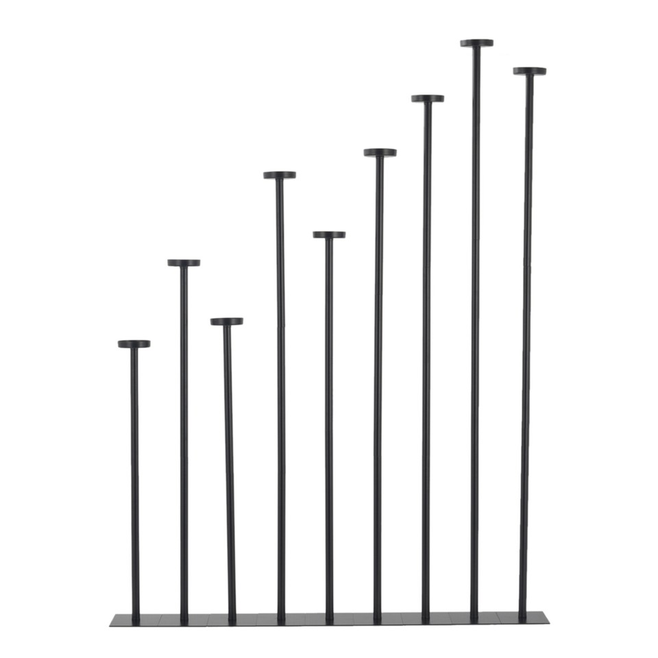 9Pcs Tall Candle Holder Black Floor Standing Candlestic Decorative