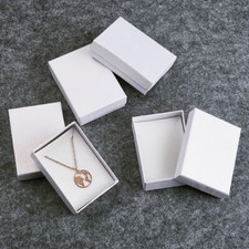 6pcs Jewelry Gift Boxes w/ Sponge Necklace Watch Display Box White 3.5''x2.5''