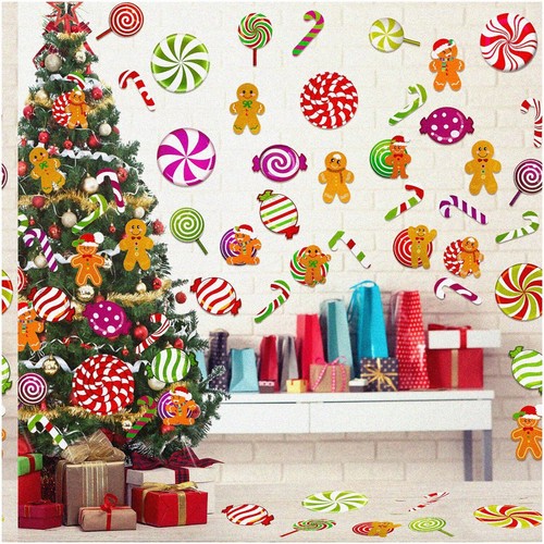 Candyland Fiesta: 60-Piece Peppermint Party Pack - Colorful Wall & Floor Cutouts - Picture 1 of 7