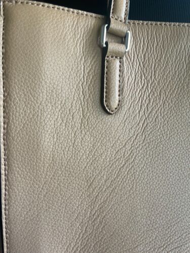 DKNY New York camel medium tote NWOT silver metal double handles leather - Picture 3 of 10