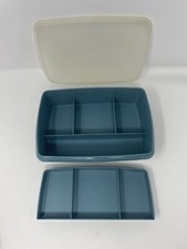 Tupperware Tuppercraft 767-2 Stow-N-Go Organizer Craft Storage Container Blue