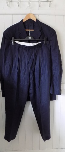 mens ULTIMO NAVY 100% LINEN SUIT SIZE 42"L CHEST 38" WAIST 31" LEG - Picture 8 of 12