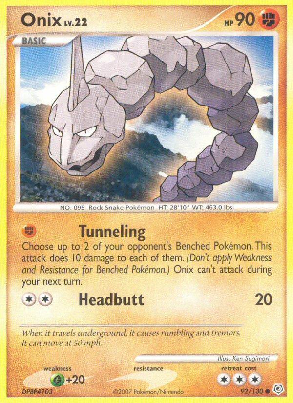 Onix - 92/130 - Common - Reverse Holo - Pokemon Singles » Diamond and Pearl  Sets » Diamond and Pearl - Spell Bound