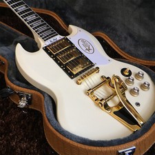 Custom SG Polar White Electric Guitar 3H Pickups Tremolo Bridge Gold Parts