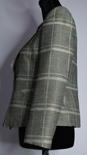 Armani Size 6 Blazer Striped Textured 1 Button Jacket Career 3/4 Sleeve Italy - Picture 4 of 12