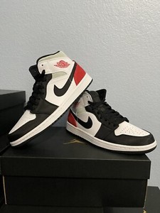 Nike Air Jordan 1 Mid SE Track Red Black Toe White Union-Style 852542-100  Size 8 194277044789 | eBay