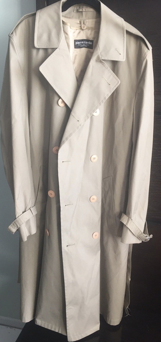 PIERRE CARDIN BOUTIQUE TRENCH COAT- SZ L 42 KHAKI - UNISEX PIERRE CARDIN BOUTIQUE TRENCH COAT- SZ L 42 KHAKI - UNISEX