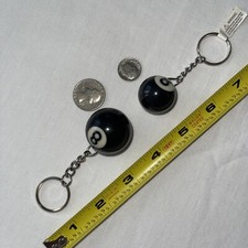 Lote de 2 bolas de billar llavero llavero llavero llavero llavero llavero de colección NOS