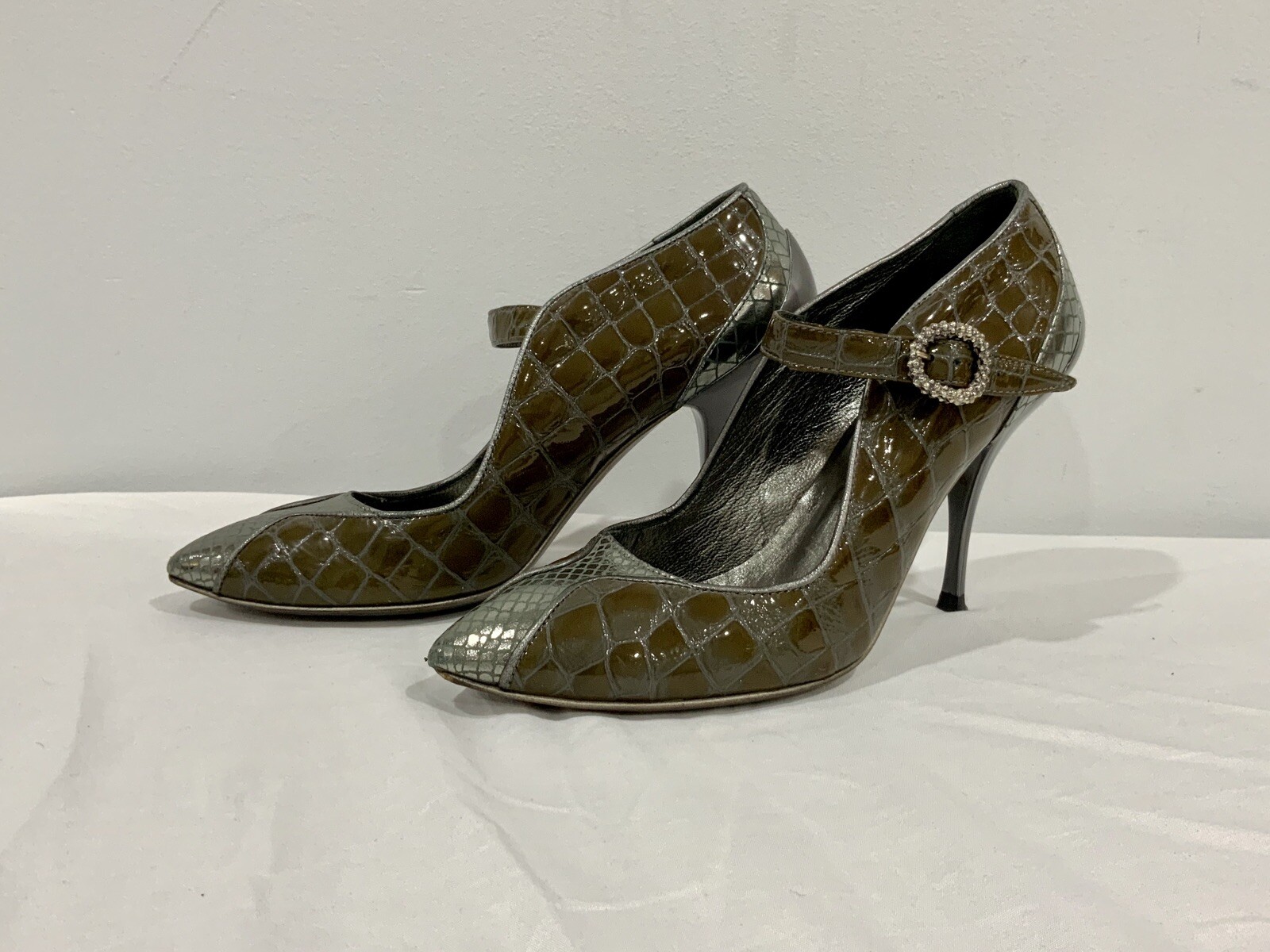 JUST CAVALLI Python Embossed Leather Mary Janes H… - image 9