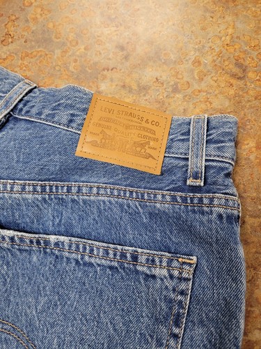 Levi's Premium Big E 70s High Straight Jeans Womens Sz 31 Medium Wash Blue Denim - Picture 7 of 10