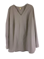 Duluth Trading Co Nonstop Woven Tunic Mauve Pullover Long Sleeves 13603 Women XL