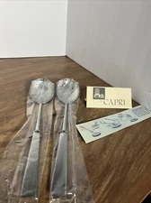 Capri Stainless 2pc Salad Serving Set 11” Italy NOS