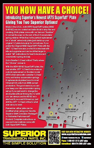 Superior 4R75 Supertuff Plate Part# K0192 With A .073” 1-2 Feed Hole K0192 - Picture 2 of 2