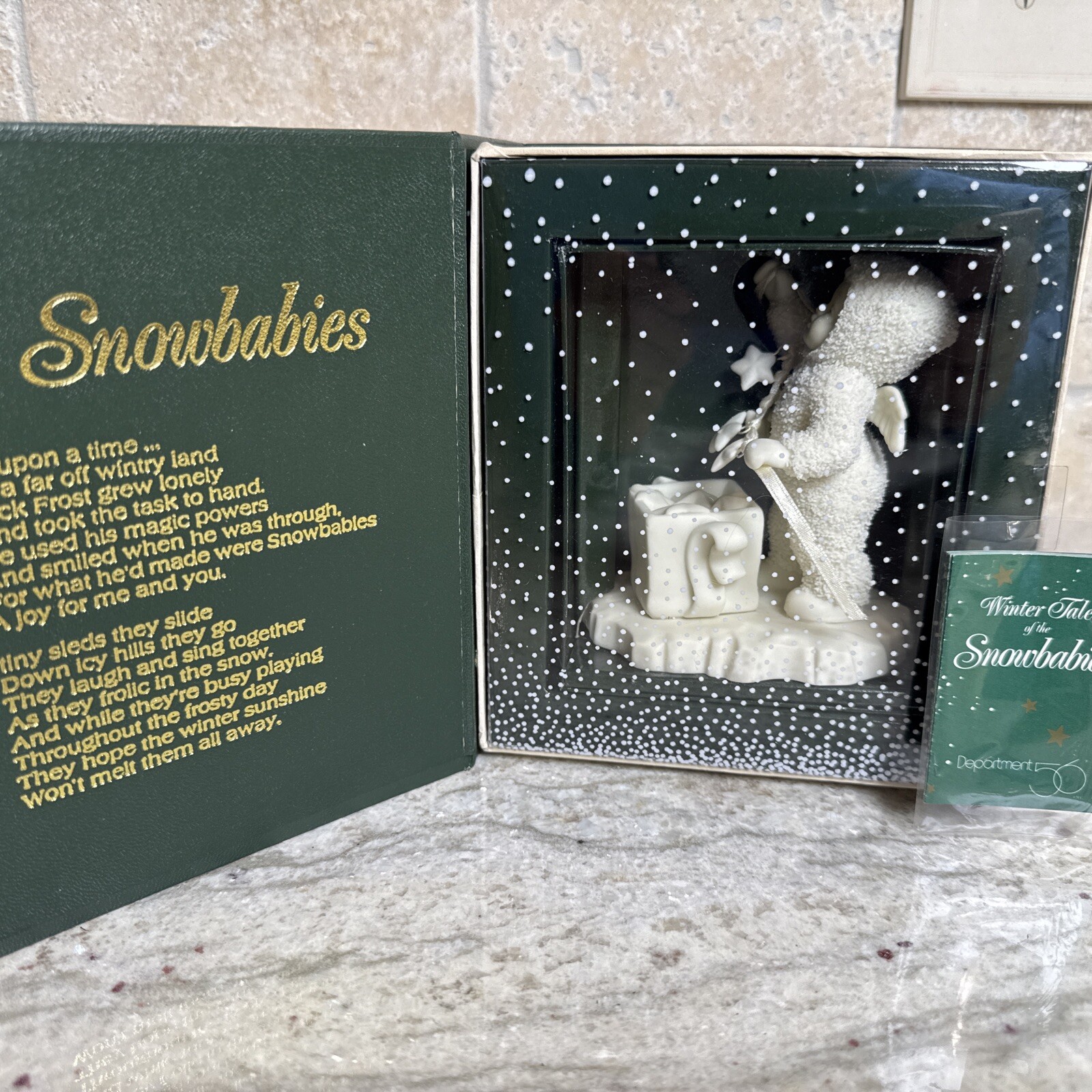 Vintage Dept 56 Snowbabies Stringing Fallen Stars Figurine New in Box 6861-6