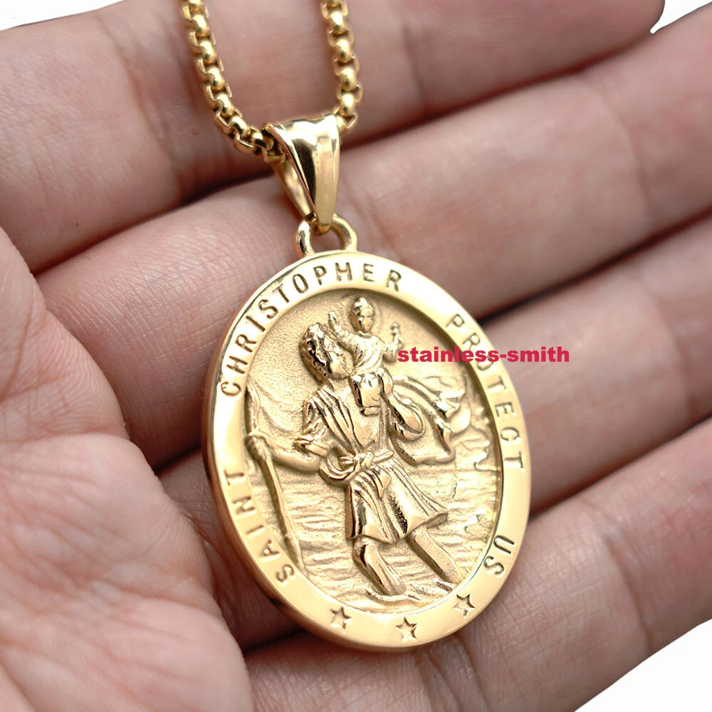 St christopher necklace catholic discount