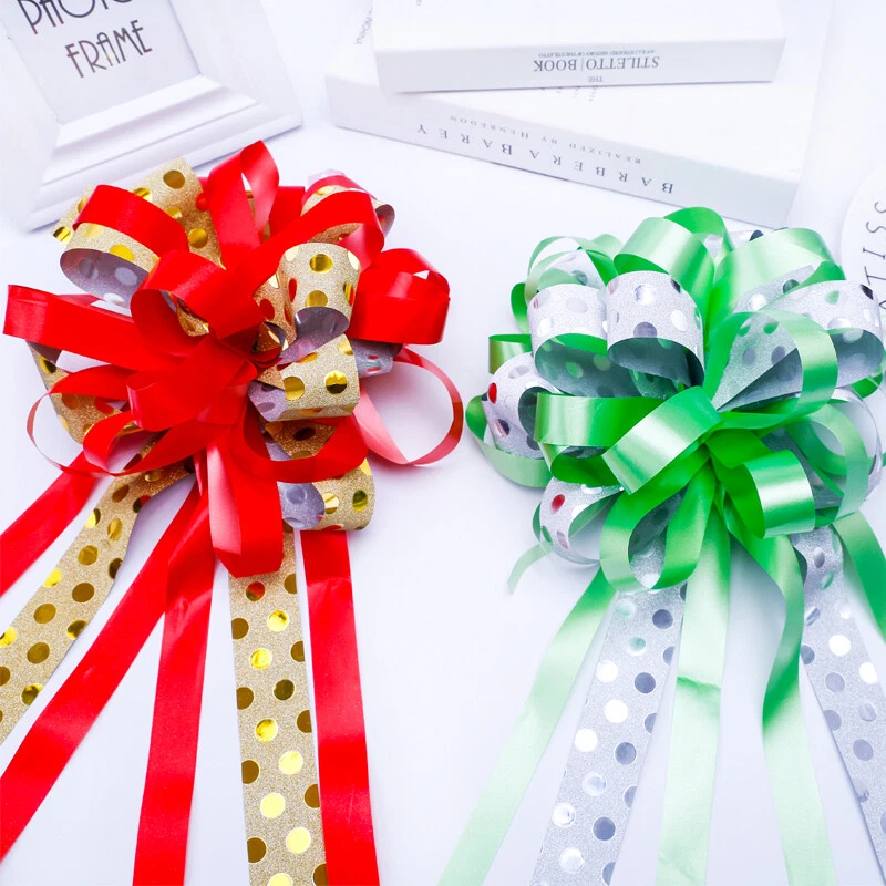 10PCS Dot Large Pull Bow Ribbons Gift Packing Flower bow Wedding Car Decor - Изображение 4 из 4