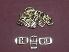 Leather Hardware - LOT Of 20 Brass Plated Double Bar Buckles -  3/4"