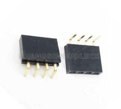 20PCS 2.54mm Pitch 1x4Pin Header Right Single Angle Female Row Socket Connector