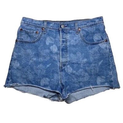 Levi s ribcage denim floral print shorts 32