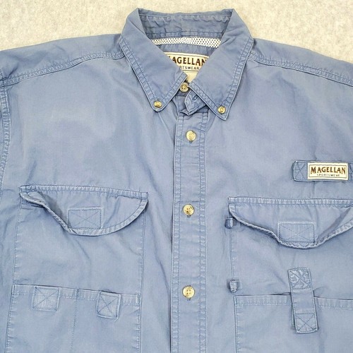 Magellan Sz Medium Mens Fishing Button Front Shirt SS Outdoors Sportswear 98223 - Picture 2 of 12
