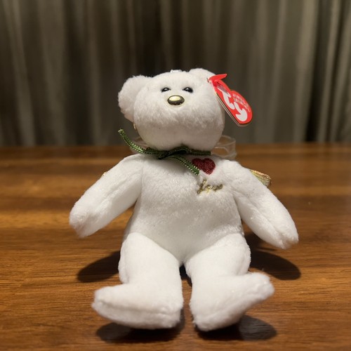 TY Jingle Beanie Baby - GIFT the Bear (Love - White Version) (5 inch) - MWMTs
