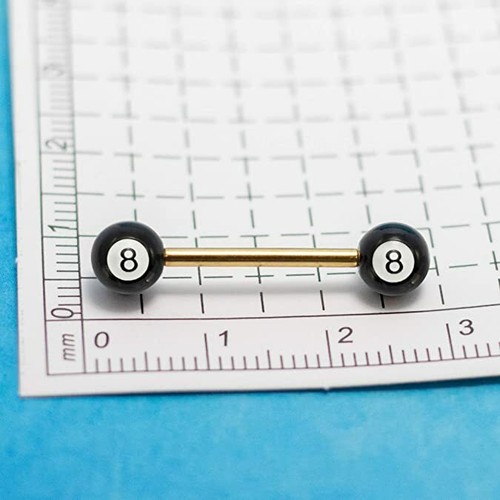 "Emoji 2 piezas oro 316L acero inoxidable 14G 8 bolas perforación barra 5/8" - Imagen 4 de 6