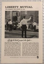 Vintage 1961 Original Print Ad Full Page - Liberty Mutual - Jumped The Light