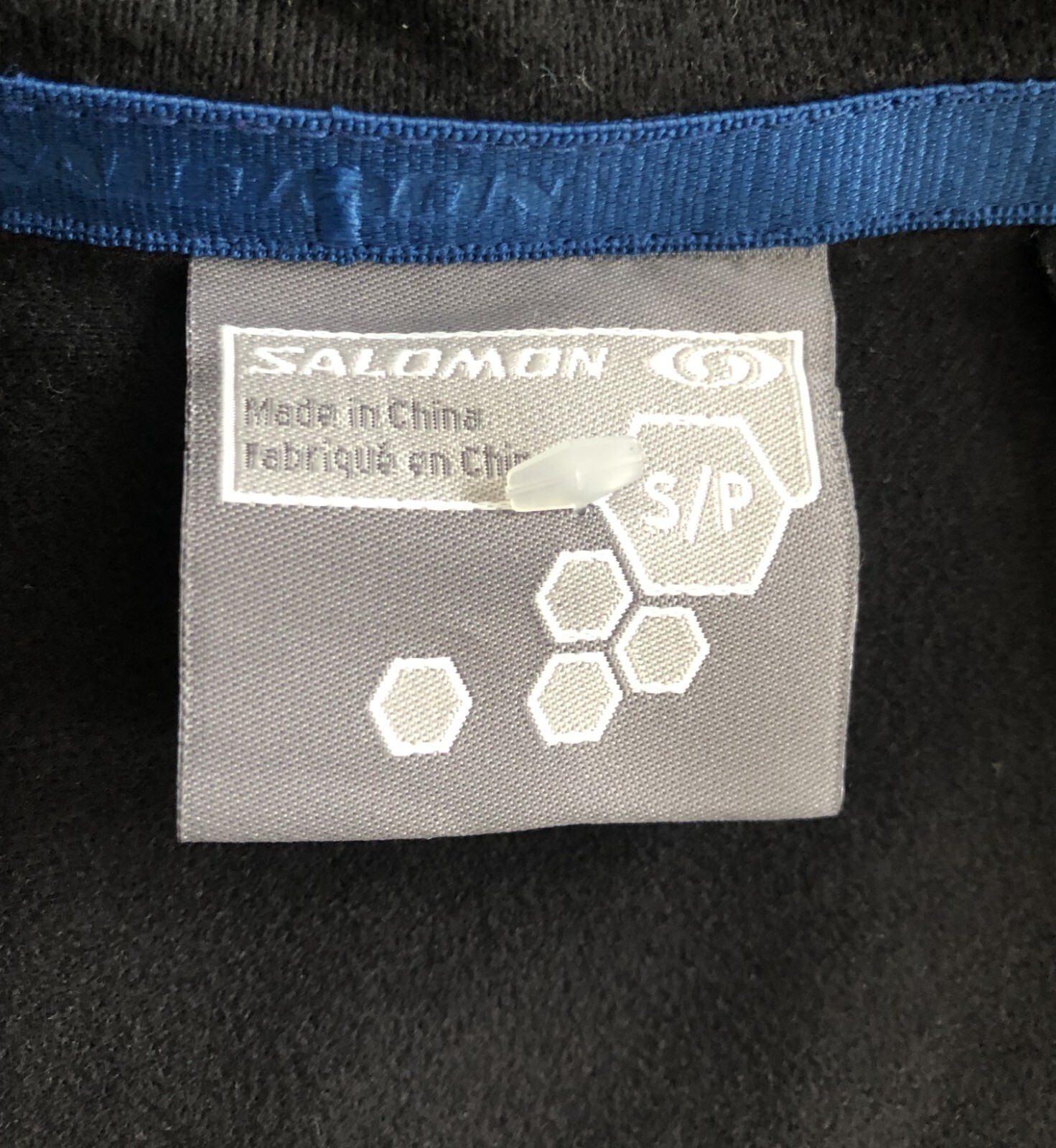 Giacca a vento SALOMON CLIMA WIND uomo piccola blu zip fori pollice come nuova