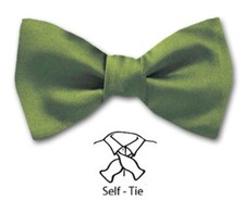 Men's Solid Satin Self Tie Bowtie- NWT