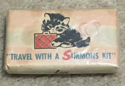 Vntg c1958 Miniature Bar of Lux Soap, Kitten or Cat, Adv Simmons Kit Co, NY