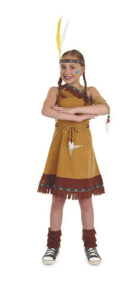 Girls Native American Costume Kids Indigenous Indian Fancy Dress Halloween - Image 2 of 4