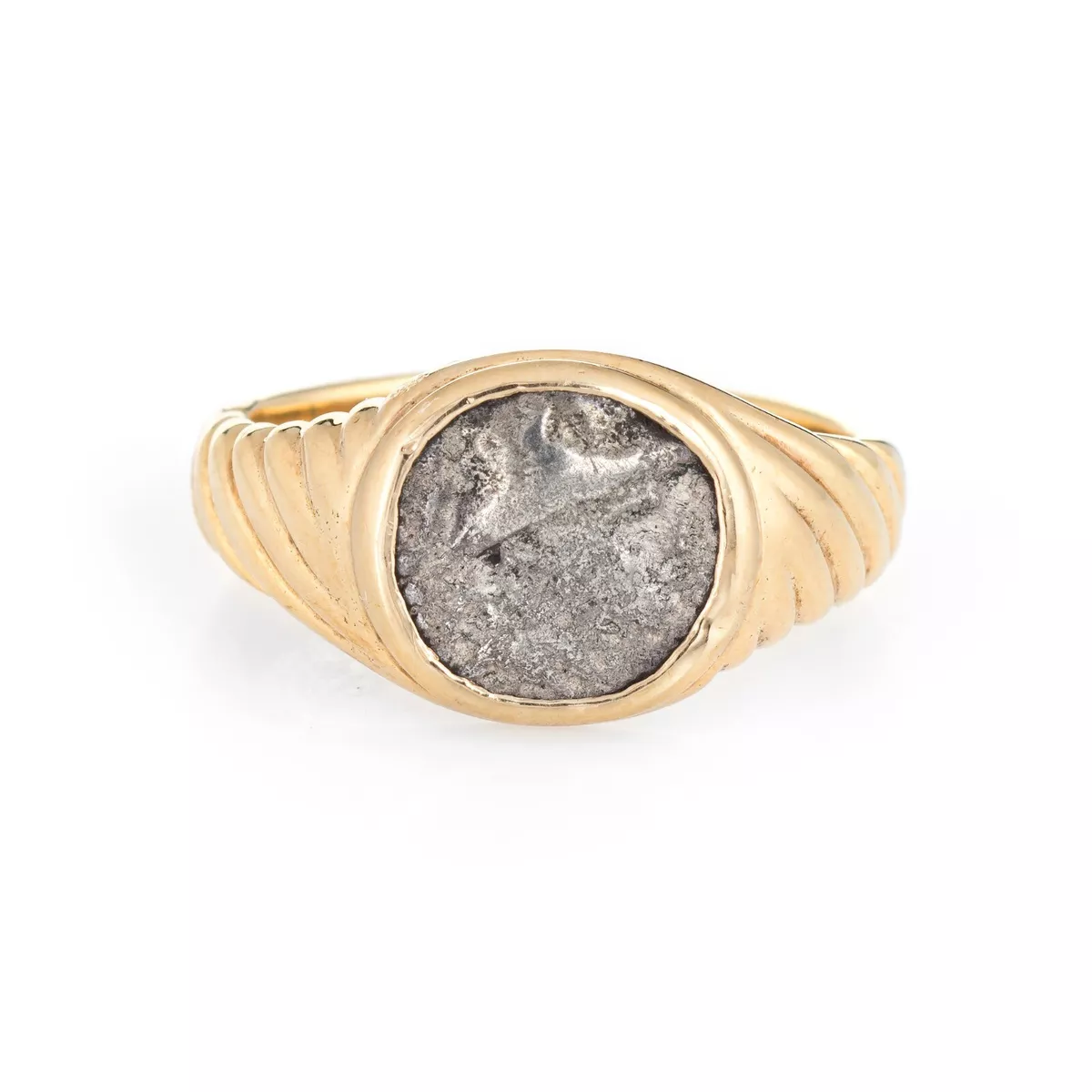 Vintage Bulgari Ancient Coin Ring Monete 18k Yellow Gold Jewelry