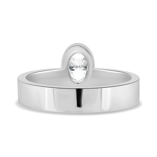 Gold Engagement Ring IGI or GIA Natural Diamond Round 0.50 Ct 18k White Band 5 6 - Picture 3 of 9