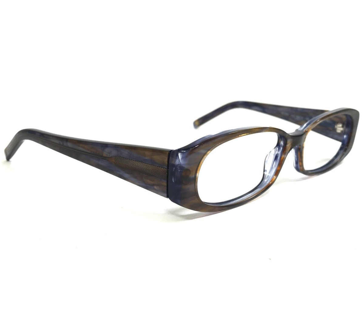 Anne Klein Eyeglasses Frames AK8087 222 Blue Brown Horn Oval 