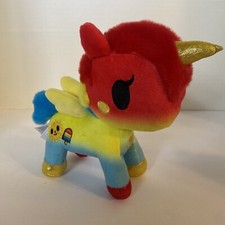 Tokidoki Unicorno Aurora Summer 7.5 Plush- 2021 Rainbow color, Red, Yellow, Blu
