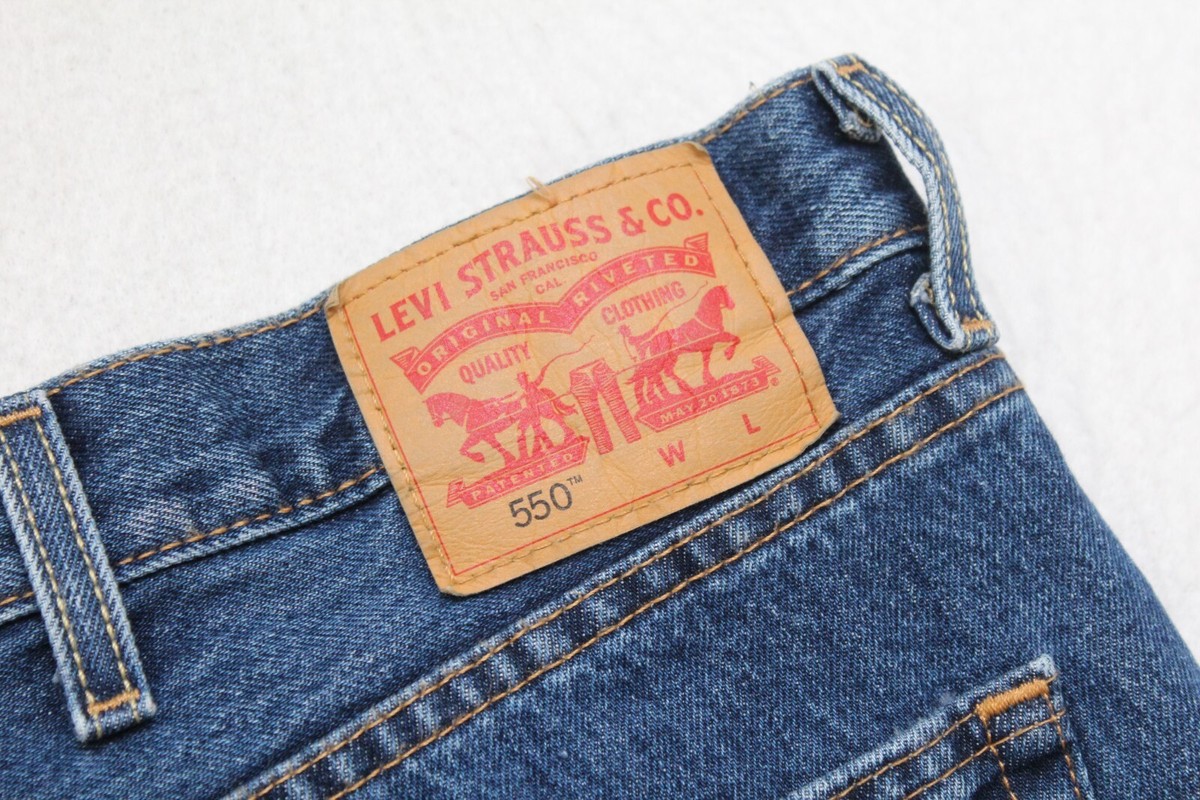 Levi's 550 Relaxed Fit Straight Leg Denim Blue Jeans Mens Size 50