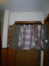 Long Sleeve Button front Soft Shirt Blouses ,XXL,XL,L,M, SO, Multi Color Plaid N