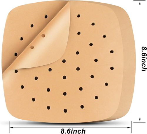Air Fryer Liners 200pcs Square 8.5 Inch Perforated Parchment Paper Sheets For Ba - Bild 3 von 7