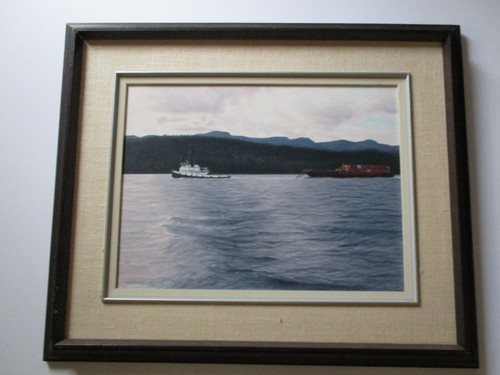 STEELE SIGNED OIL PAINTING AMERICAN REGIONALISM COASTAL JOHNSON STRAITS CANADA - Picture 2 of 12