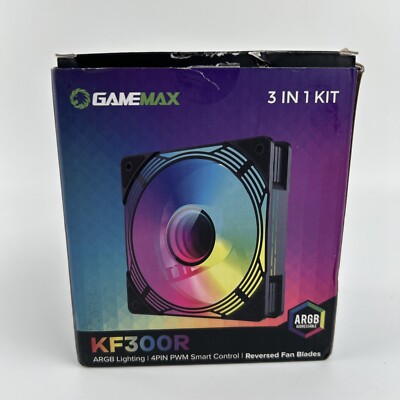 GameMax KF300R 3 Pack 120mm Infinity ARGB WHITE 4-Pin PWM Reverse Cooling Fans