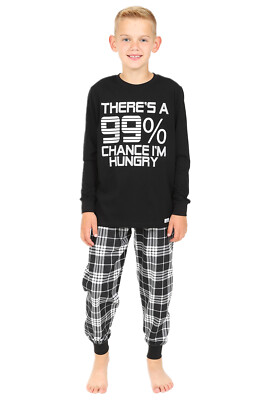 Jungen There's a 99% Chance I'm Hungry Gaming langer karierter Pyjama Gamer Baumwolle Schlafanzug