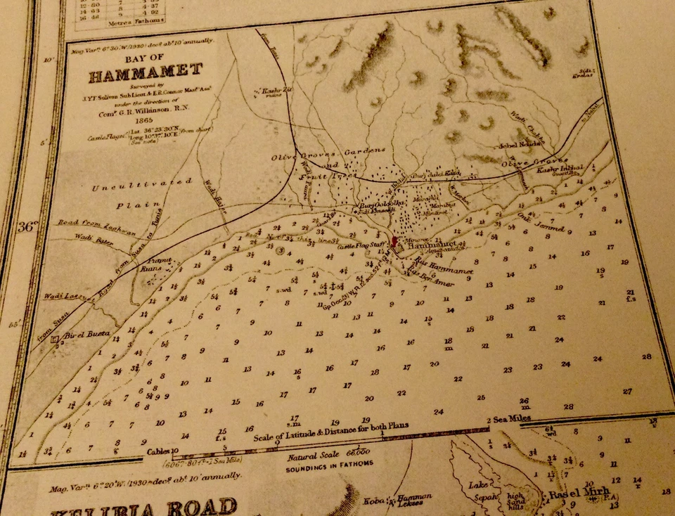 CARTA DE ALMIRANTAZGO DE COLECCIÓN. No.250. TUNECINO, MAHEDIA, KELIBIA. Edición 1867. Foto 4 de 4