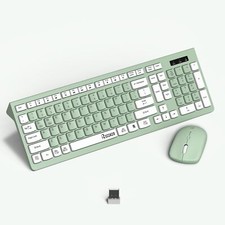 Wireless Keyboard and Mouse Combo Full-Sized Wireless Keyboard and Adjustable...