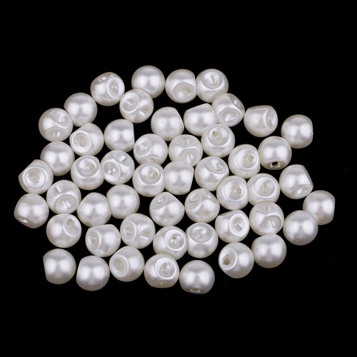 50Pcs White Pearl Buttons 10mm for Clothes Shoes Decorative Buttons - Picture 7 of 9