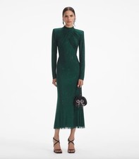 SELF PORTRAIT - Emerald Green Rhinestone Midi Dress - BNWT - UK8 - RRP £595.00