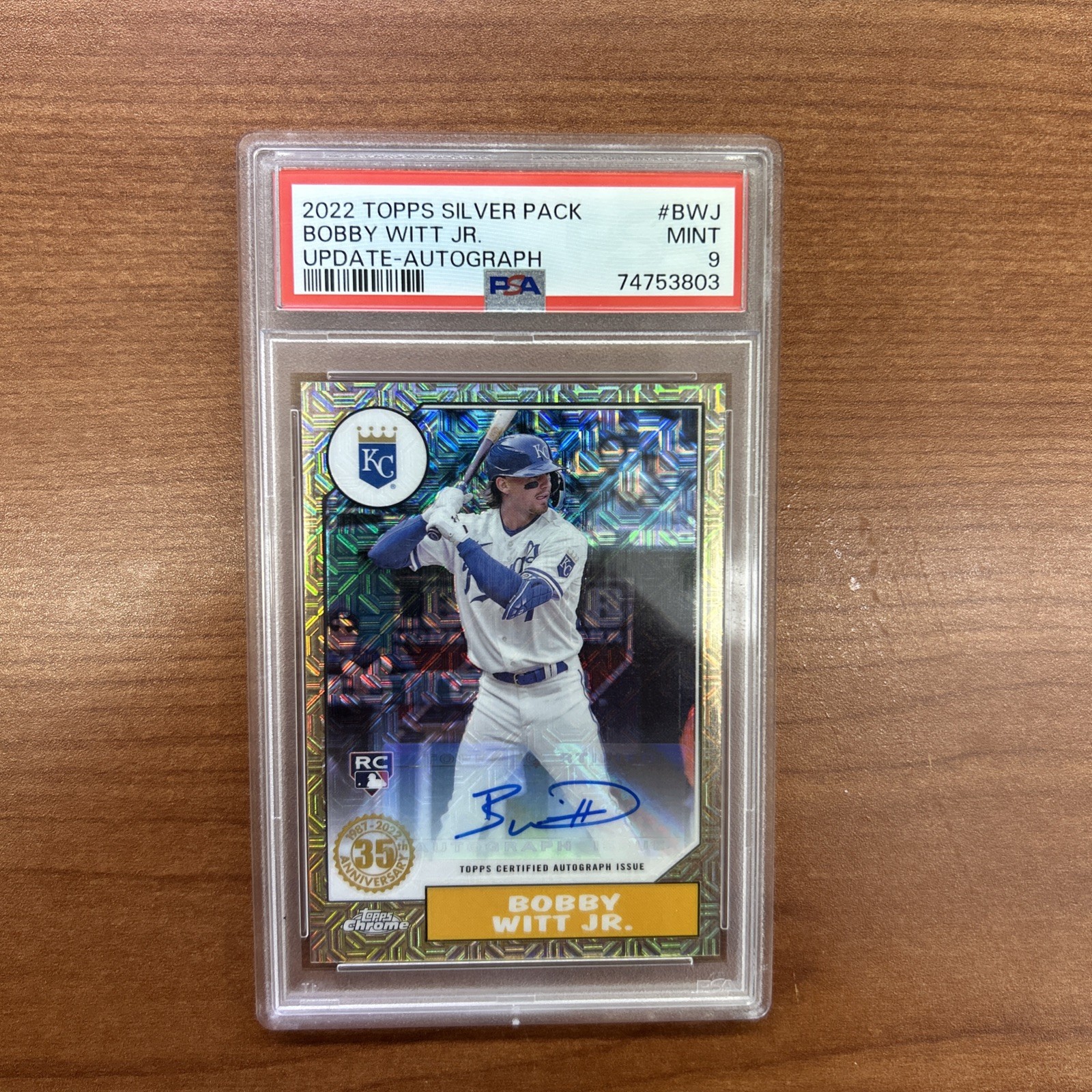 2022 Topps Chrome Update Silver Pack Autograph Bobby Witt Jr /149 PSA 9 mint