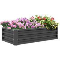 Raised Elevated Garden Bed Planter Box Galvanised Steel Light Grey
